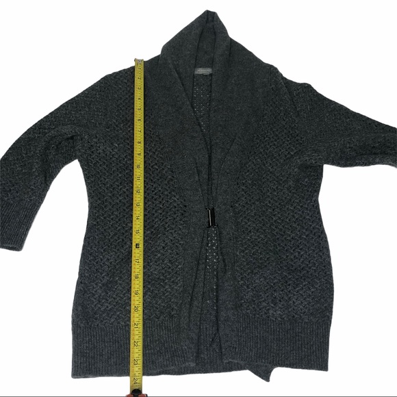 FINAL Last Chance NeimanMarcus Gray Cashmere Clip Cardigan L runs sm - Picture 12 of 16